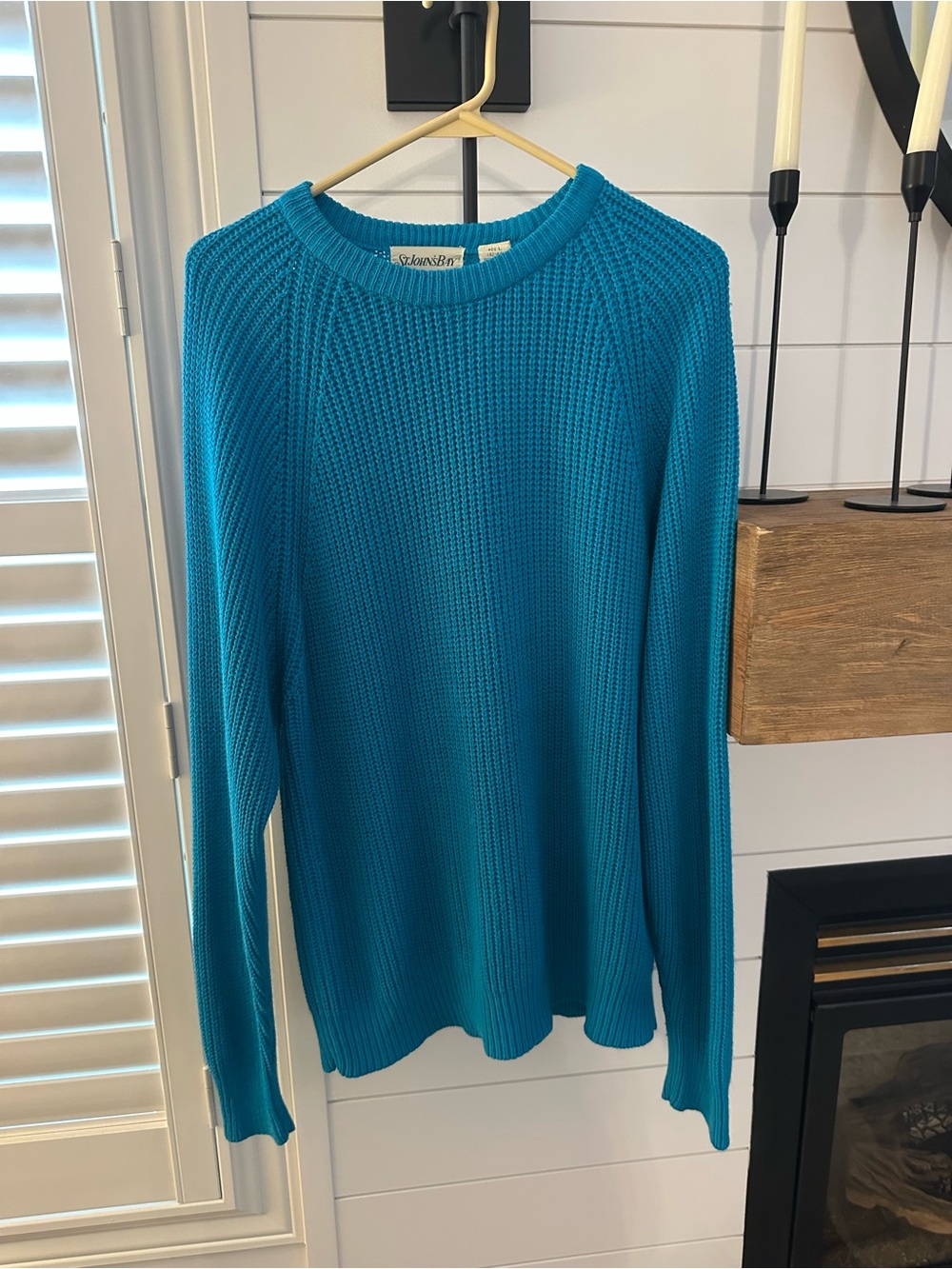 St. John's Bay Teal Crewneck Knit Sweater